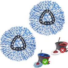 Spin Mop Replace Head For O Ceda Spinning EasyWring Rinse Clean Mop Refill, Mop Head Replacement Fit 2 Tank Steop Bucket, Microfiber, 2 Packs,38952790 - 紅白色 - 查看 1