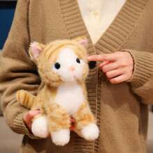 30cm/ 11.81in Cute Simulation Cat Plush Toy Family Companion Sleep Pillow Soft Stuffed Animal Throw Pillow Simulation British Shorthair Cat Toys Gifts(Not Animal Fur) Halloween Christmas Gift - Multicolor - View 7