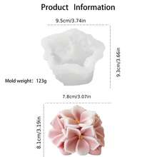1pc 3D Hydrangea Flower Ball Silicone Mold - Heat-Resistant Easy Demold For Candle/Soap/Resin Valentine's Day/Wedding Souvenir Women's DIY Gift - White - View 12