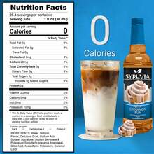 Syruvia Sugar-Free Cinnamon Bun Coffee Syrup - 25.4 Fl Oz Premium Coffee Flavoring Syrup - 0 Calorie-Kosher Coffee Syrups, Gluten Free, Perfect For Drinks, Soda, Shakes, Desserts, And More. - 25.4 Fl Oz - View 3