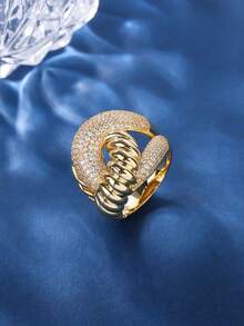 1pc Copper Material Fashionable Charm Unisex Ring, Suitable For Gift, Women's Holiday And Daily Wear - 016055-1 - View 19