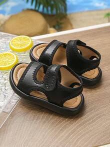 Sandalias deportivas cómodas y de moda para niños para uso al aire libre - Negro - Ver 5