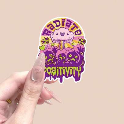 1张/3张散热器正能量乙烯基贴纸 - 色彩鲜艳、可重复使用的亮面贴纸，适用于笔记本电脑、水瓶等 - 非常适合宿舍、学习空间和科技配件，笔记本电脑贴纸