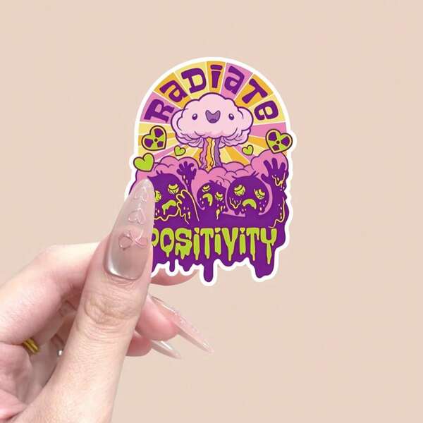 1pc/3pcs Radiator Positivity Vinyl Sticker - Vibrant, Reusable Glossy Decal For Laptops, Water Bottles & More - Perfect For Dorms, Study Spaces & Tech Accessories, Laptop Stickers