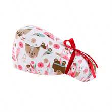 1pc Long Hair Nurse Cap, Women's Surgical Cap, Printed Work Hat With Sweatband, Elastic, Non-Slip Button, Red Ribbon Bow Design, Suitable For Nurses, Beauticians, Dentists, Veterinarians, Suitable For Work, Sports, Office, Home, All Seasons - Multicolor - View 10