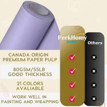SMART&CASUAL 15\ X 450\ (37.5') Kraft Paper Roll For Art Craft Supplies Gift Wrapping Moving PacFKing  Painting Drawing Paint Easel Poster Chart Paper (Light Purple, 15\ W X 450\ L (37.5')) - 淺紫色 - 查看 4