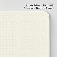 &And Per Se Dotted Journal Notebook, A5 Hardcover Leather Bullet Dotted Journal, 160 Pages 100 Gsm Thick Paper, 3 Sheets Of Stickers Included- 5.7'' X 8'' (Grey) - 160點陣160點陣 - 查看 6