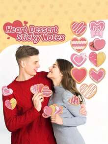 1/9 Packs Valentine'S Day Pink Heart Sticky Notes Set | Smooth, Writeable Self-Adhesive Notepads Ideal For Students And Office Use - Multicolor - View 6