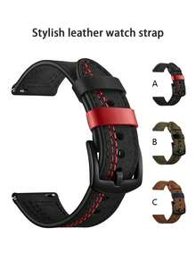 1条男士通用真皮表带，20mm/22mm，休闲表带，兼容三星Galaxy Watch3/4/5/6/7/8（41mm/45mm）/Galaxy Active2/Gear，兼容Amazfit GTR 2/3/4，时尚商务智能手表表带，适用于Watch GT/GT2（42mm/46mm），兼容Amazfit GTS 2/2E/2/4 Mini智能手表，男女通用智能手表配件，智能手表替换表带，送给朋友、家人或作为生日礼物的绝佳选择。 - 20mm - 查看 14