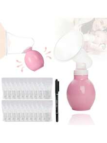 Extractor Saca Materna Manual Lactancia Recolect Leche Bolsa - Rosa Pálido - Ver 3