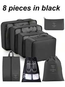 8/1pc Large Capacity Travel Storage Bag, Waterproof Portable Luggage Bag For Clothes, Suitable For Travel, Luggage, Backpack, Back To School Dorm Essentials, Gift For Friends, Halloween, Christmas