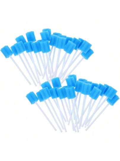 EstiloTendenciaHealifty 100Pcs Hisopos Oral Desechable, Mouth Swabs Sponge Y Cuidado Esponjas Diente Limpieza Boca Azul 9.5CmCalidad PremiumVersióN Mejorada