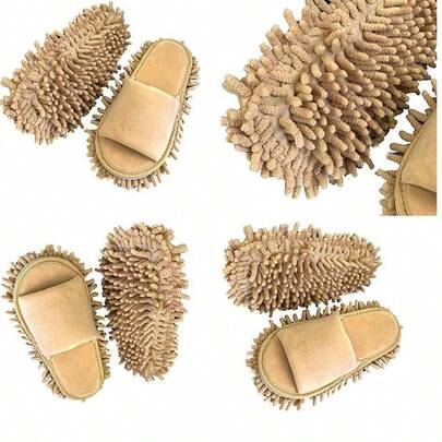 HURRISE Pantuflas de Piso, Cmodas Zapatillas de Casa de Color Puro para Quitar el Polvo de Chenilla para Ancianos para el Hogar (M 39-41), wghzr5btmk-12