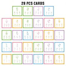 28pcs Arabic Alphabet Flashcards For Beginners - Letter Position Variations - Arabic Learning Tool, Educational Islamic Alphabet Cards, Arabic Alphabet Learning Cards - Multicolor - View 7