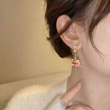 时尚琵琶造型复古耳环，优雅奢华的耳饰 - 琵琶木馬耳環 - 查看 3