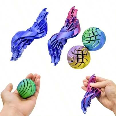 Juguete antiestrés de bola de slime impresa en 3D, juguete apretable, juguete esférico transformable, regalo perfecto para cumpleaños, niños, niñas, Navidad