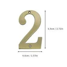 1个4英寸（101毫米）实心黄铜金属门牌号、公寓号码牌、邮箱地址牌、室外门牌号 #0-9 - 金色 - 查看 6
