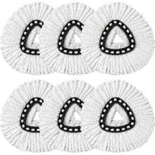 HOMEXCEL Mop Replacement Heads Compatible With O-Cedar EasyWring Spin Mops 6 Pack-Washable Microfiber Spin Head Refills-Easy Cleaning Mop Head Replacement - trắng - Xem 1