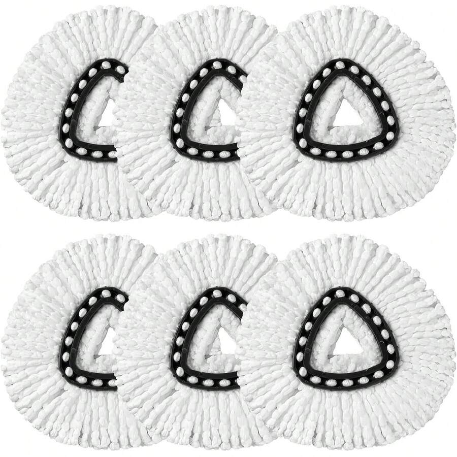 HOMEXCEL Mop Replacement Heads Compatible With O-Cedar EasyWring Spin Mops 6 Pack-Washable Microfiber Spin Head Refills-Easy Cleaning Mop Head Replacement - trắng - Xem 1