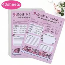 1/2/8本装书评便签本，5.5 x 3.9英寸，自粘式小记事本，阅读笔记用品，每本40页 - 彩色 - 查看 1