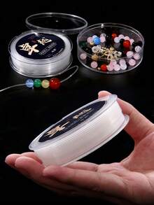 1根水晶弹力线，圆形透明氨纶弹力线，弹力线，DIY串珠橡皮筋线，手链线，适用于手链、项链、珠宝制作配件 - 無色 - 查看 5