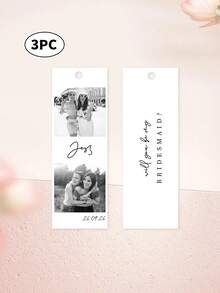 1/3pcs Personalised Bridesmaid Proposal Card,Custom Photo And Text,Personalized Bridesmaid Gift Wedding Party Keepsake Sentimental Friendship Bridal Bonding Celebration - Multicolor - View 9