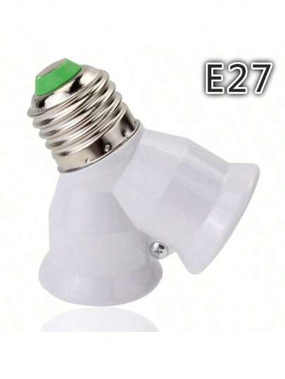 E27螺口LED灯泡插座，E27转2个E27分线器适配器