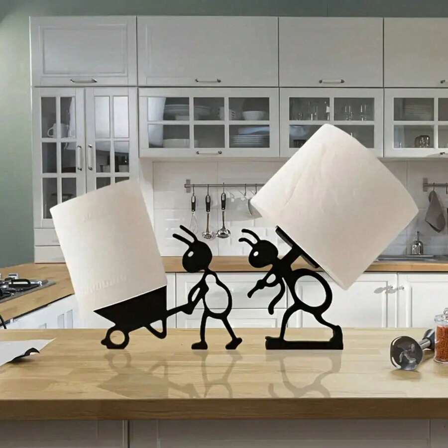 2-Pack Simple Practical Tissue Holder - Cute Modern Ant Shape, Lively Animal Design.This Elegant Toilet Paper Holder Adds Humor And Style To Bathroom Space, Suitable Home Decoration, Office Restroom Or Any Washing Area.Choice Family Bathroom - 2 - Xem 1