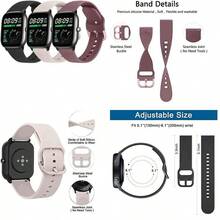 IEOVIEE Correa para Amazfit GTS y Bip - Pack de 3 Pulseras de Repuesto de Silicona Ajustable 20mm - Compatible con GTS 2 Mini/2/2e/3/4/4 Mini, Bip/Lite/U/U Pro/3/3 Pro - negro + morado ahumado + luz de estrella + 20 mm - Ver 10