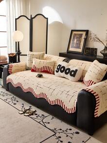 Luxury Plush Sofa Cover - Thick, Warm, Anti-Slip, Suitable For Living Room, Office, Bedroom Decor - Machine Washable, Fits Single To 4-Seater Sofa - Red - View 3