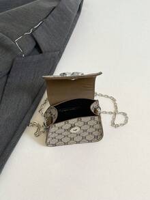 斜肩腋下老花眼迷你链条口红包 - 灰色 - 查看 10