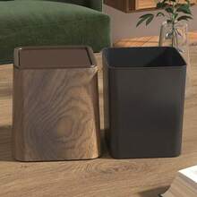 New Mini Chinese-Style Retro Wood Grain Desktop Trash Can For Hotel, Home, Kitchen, Bathroom, Living Room, And Bedroom