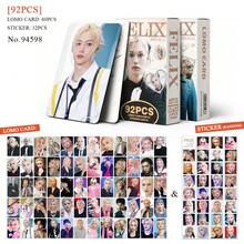 K-POP SKZ Yongbok、Lix、Fixy 60张LOMO卡片+32张贴纸，盒装高清照片卡，专辑，演唱会周边，粉丝周边，小礼物，收藏品，圣诞节，情人节礼物 - 滅鬼隊 - 查看 7