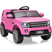 Juguetes para montar para niños de 3 a 8 años, Land Rover con licencia y control remoto para padres, coche eléctrico para niños con MP3 y reproductor de música, coche de 12 V con amortiguadores. - Rosa - Ver 1