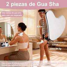 2 piezas de Gua , gua acero inoxidable, Herramienta de Guasha Facial, Herramientas de masaje para raspar el rostro, la mandíbula y el cuerpo, Herramientas de belleza facial y relajación muscular.(default) - Multicolor - Ver 7
