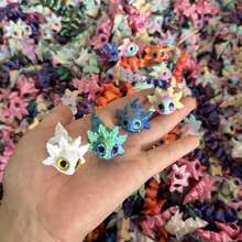 1pc 3D Printed 3.15 Inch Multi-Color Mini Big Eye Rainbow Salamander, Suitable For Desktop Decor, Home Decoration, Holiday Gift (Eye Color Random) - New Big Eyed Salamander - View 5