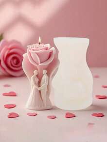 Romantic Rose Silicone Mold, Suitable For Candle Making - Easy Demold, Multipurpose DIY Craft Mold, Reusable, Applicable For Epoxy Resin, Plaster, Clay - Ideal For Handmade Gifts And Home Decor - Love bear mold - View 6