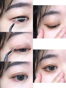 400pcs/10 Sheets Invisible Double Eyelid Tape, Natural Look, Matte Finish, Adjustable Makeup Eyelid Stickers - Nude - View 3