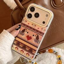 GUCADI Floating White Glaze Beige Stitching Dog + Amber Bead Rope Compatible With IPhone 17 Pro Max Phone Case, 16 Embossed Glitter, 13 Fair Island Puppy, 15 Electroplated, 11 Chain Hard Shell, Cute Personalized Retro Geometric Cartoon Niche Luxury Ins Style - Floating White - View 4