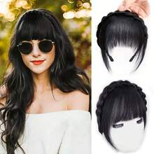 Front Hair Bangs Fringe Hair Extensions Headband, Synthetic Hair Bangs Headband For Women, Props Decoration-Cosplay/Wedding Photo/Party