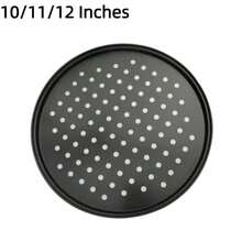 Carbon Steel Perforated Pizza Pan 10/11/12 Inch Non Stick Pizza Baking Tray Round Mupti Purpose Baking Tools Crispy & Bubbly - Multicolor - View 6
