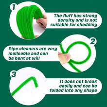 Red & Green 221 Pieces Pipe Cleaners Craft Flower Kit, 200Pcs Fluffy Fuzzy Sticks Bulk With 20Pcs Floral Wire And 1Pc Tape, Chenille Stems Art Supplies For Rose Bouquet DIY Valentine's Day Project Gifts - Multicolor - View 5