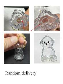 Transparent Dog Hair Storage Box, Pet Hair Memorial Pendant, Cute Dog Pendant, Attractive Pendant Decorative Memento, Transparent Plastic Pet Hair Collection Container With Cute Animal Pendant, Portable Home/Car/Travel Hair Collection Bag, Pet Owner Accessory - Multicolor - View 9