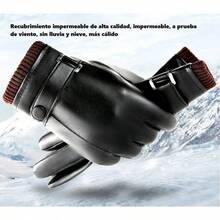 TendenciaGuantes De Cuero De Invierno Pantalla Táctil Cálido Y SuaveCalidad premium - Negro - Ver 2