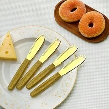 2pcs Stainless Steel Butter Knife Set, Cheese Slicer, Jam Spreader, Multi-Function Butter Grater And Spreader, Butter Scraper, Metal Can Spoon, Suitable For Cheese, Cold Butter, Jam, Cake Decoration, Pastry, Frosting, Kitchen Tools, Suitable For Home Kitchen, Restaurant, Bakery