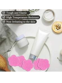 Compressed Cellulose Heart Shape Facial Sponges Natural Cosmetic Spa Sponges Reusable For Facial Cleansing Exfoliating - Watermelon Pink - View 7