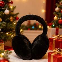 1Pc Cute Fluffy Faux Fur Earmuffs - Women's Foldable Winter Soft Ear Covers | Great For Self & Gifts - 黑色 - 查看 5