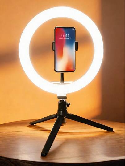 10-Inch LED Ring Light With Phone Holder - Adjustable Lighting, Suitable For Makeup, Video, Photography, Selfie, Vlog, Live Streaming, Professional Desktop Studio Kit