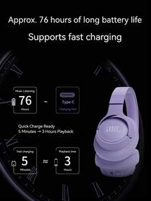 Tune 720BT Wireless Over-Ear Headphones With JBL Pure Bass Sound, Bluetooth 5.3, Up To 76H Battery Life And Speed Charge, Lightweight, Comfortable And Foldable Design - Black - View 8
