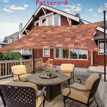 1 pieza Toldo de tela con impresión digital 2D, 5 estilos diferentes de patrones de grano de madera y piedra falsos, con características como patrón impreso, resistente al viento, desmontable, ligero, semioscurecedor, a prueba de polvo y resistente al desgaste, equipo de camping, artículos esenciales de camping - Multicolor - Ver 1